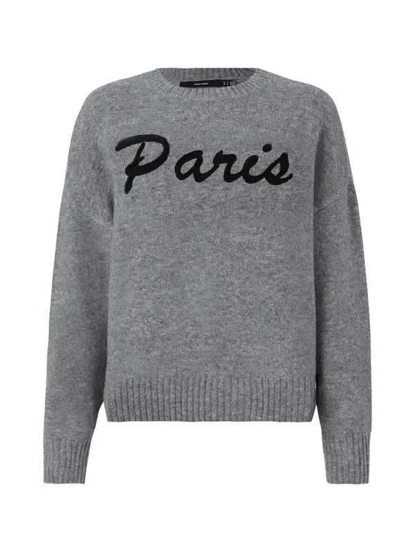Vero Moda VERO MODA Pulover 'VMBoom'  siva melange / crna