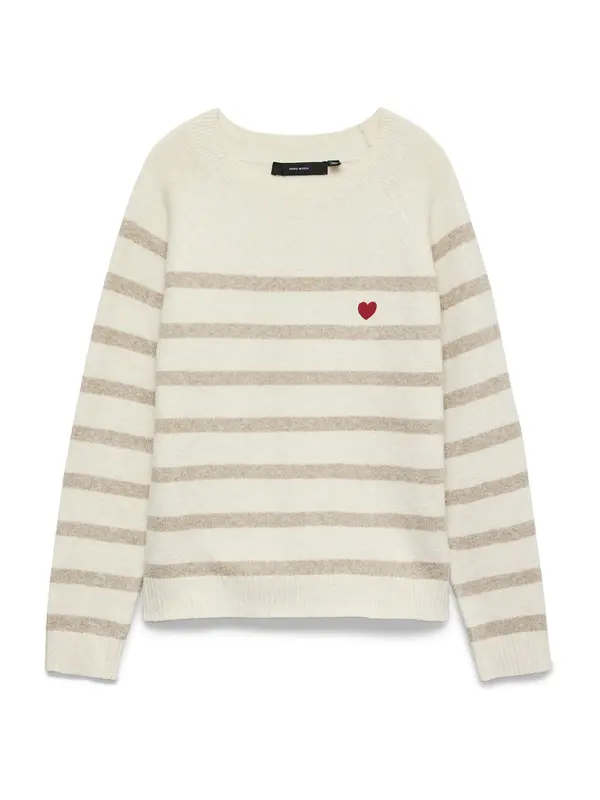 Vero Moda VERO MODA Pulover 'VMDOFFY'  ecru/prljavo bijela / bež melange / tamno crvena