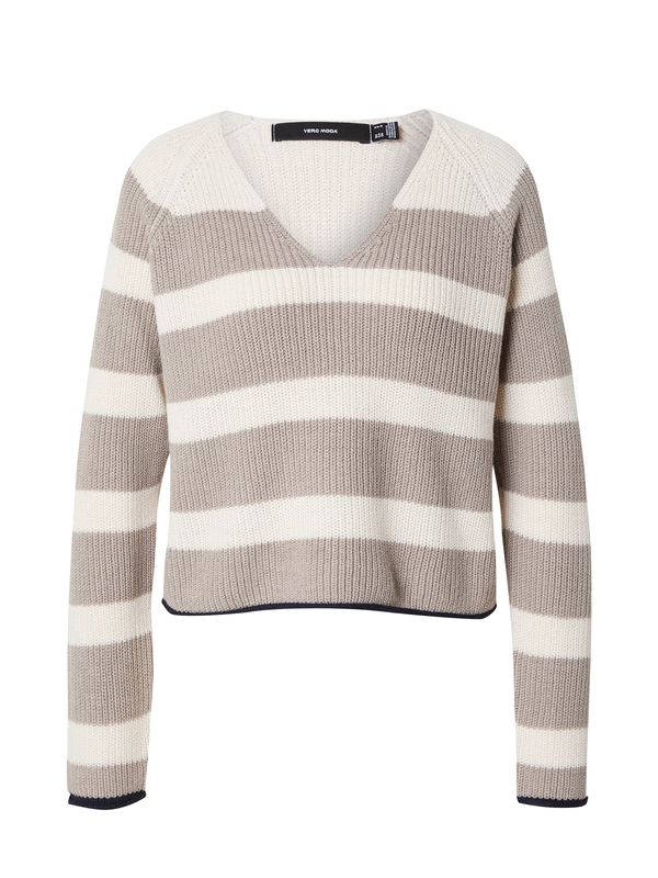 VERO MODA VERO MODA Pulover 'VMFABULOUS'  svijetlosiva / bijela