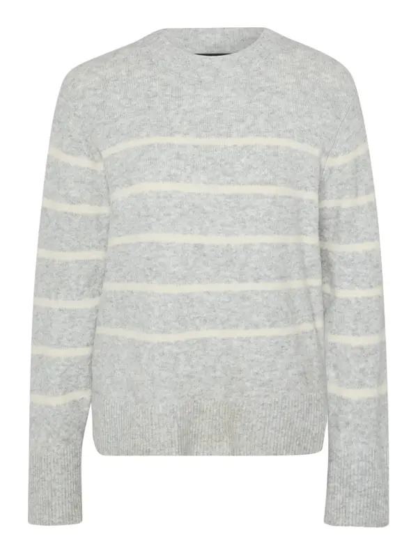 Vero Moda VERO MODA Pulover 'VMFlawless'  siva melange / prljavo bijela