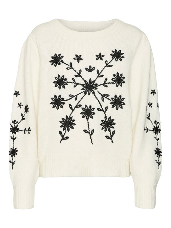 VERO MODA VERO MODA Pulover 'VMGaia'  ecru/prljavo bijela / crna