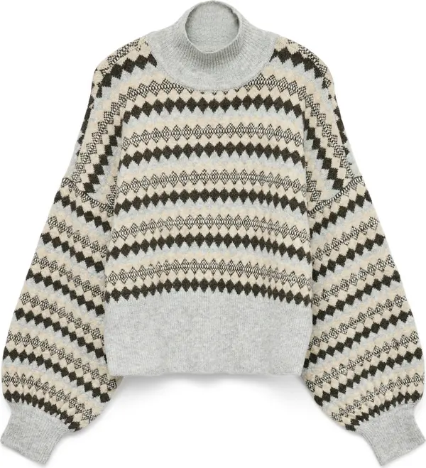 Vero Moda VERO MODA Pulover 'VMGAIVA'  pijesak / svijetlosiva / crna