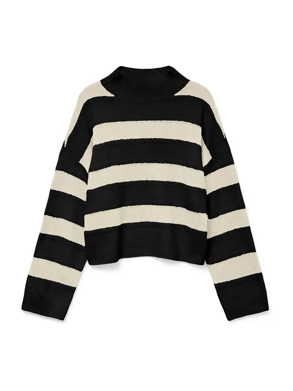 Vero Moda VERO MODA Pulover 'VMInez'  svijetlobež / crna