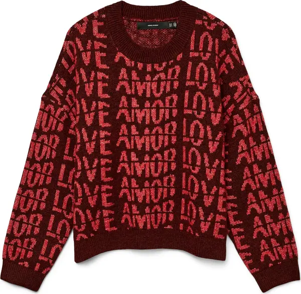 Vero Moda VERO MODA Pulover 'VMLove'  crvena / bordo