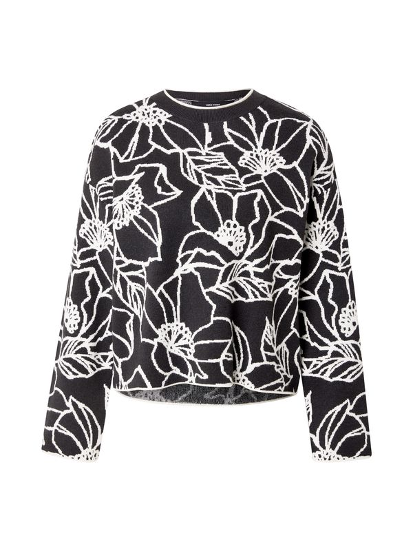 VERO MODA VERO MODA Pulover 'VMNEW FLORA'  crna / bijela