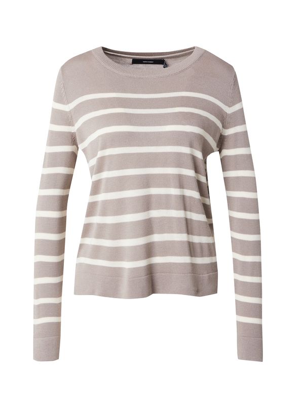 VERO MODA VERO MODA Pulover 'VMNOVA'  taupe siva / bijela