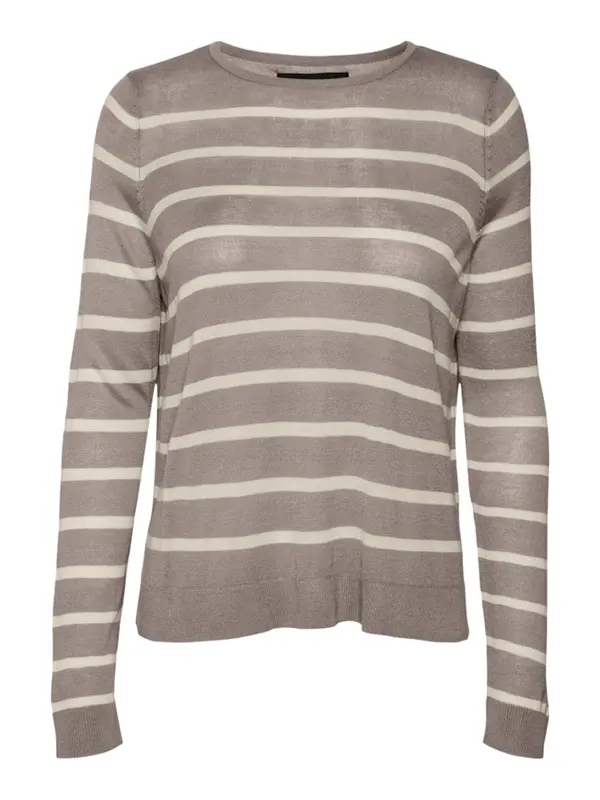 VERO MODA VERO MODA Pulover 'VMNOVA'  taupe siva / bijela