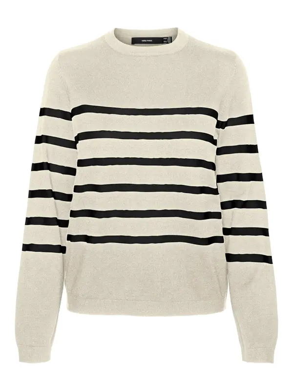 Vero Moda VERO MODA Pulover 'VMSaba'  svijetlobež / crna