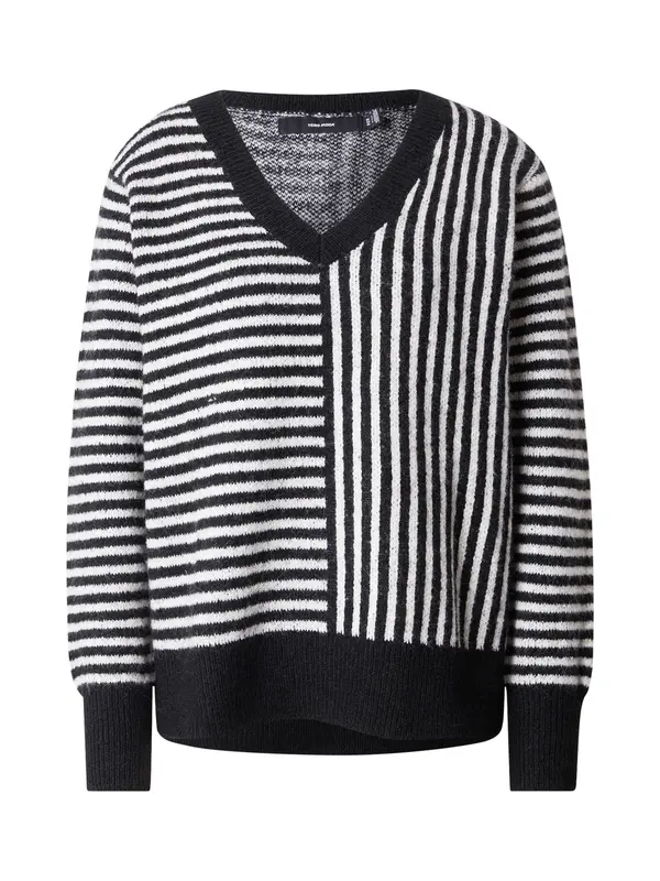 Vero Moda VERO MODA Pulover 'VMURANUS'  crna / bijela