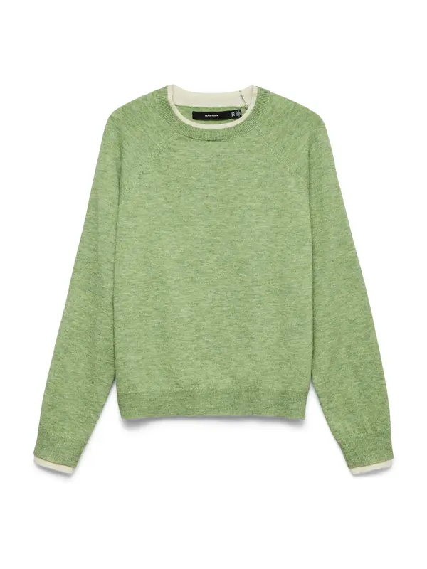 Vero Moda VERO MODA Pulover 'VMWONDERFUL'  svijetlozelena / bijela
