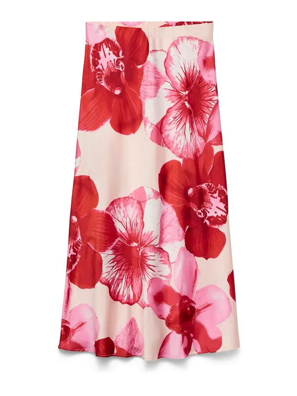 VERO MODA VERO MODA Suknja 'VMREBA HIBISCA'  roza / pastelno roza / tamno crvena / bijela
