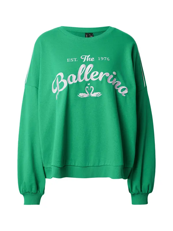 Vero Moda VERO MODA Sweater majica 'VMJAMIE'  travnato zelena / bijela