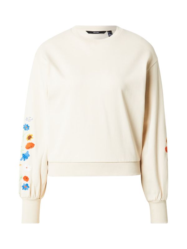 VERO MODA VERO MODA Sweater majica 'VMSELIN'  boja slonovače / azur / svijetlozelena / tamno narančasta