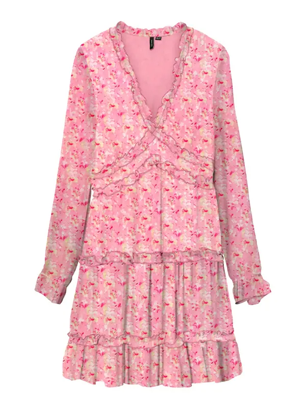 Vero Moda Vero Moda Tall Haljina 'VMSMILLA'  limeta zelena / roza / crvena / bijela