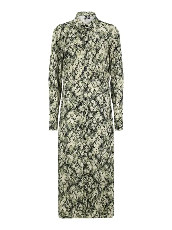 Vero Moda Tall Vero Moda Tall Košulja haljina 'VMCINDY JEAN'  ecru/prljavo bijela / sivkasto zelena / svijetlozelena / tamno zelena