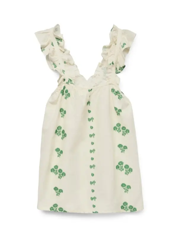 Vero Moda VERO MODA Top 'VMPAMELA'  zelena / prljavo bijela