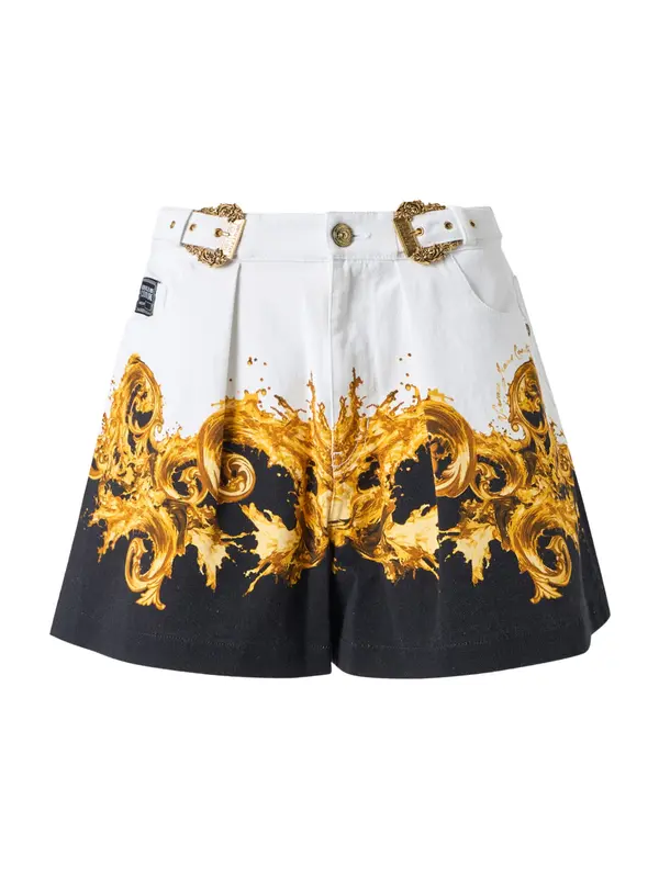Versace Jeans Couture Versace Jeans Couture Hlače s naborima  smeđa / šafran / crna / bijela