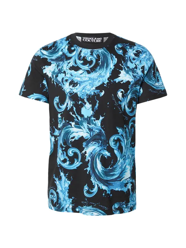 Versace Jeans Couture Versace Jeans Couture Majica '80GAH6S0'  neonsko plava / crna