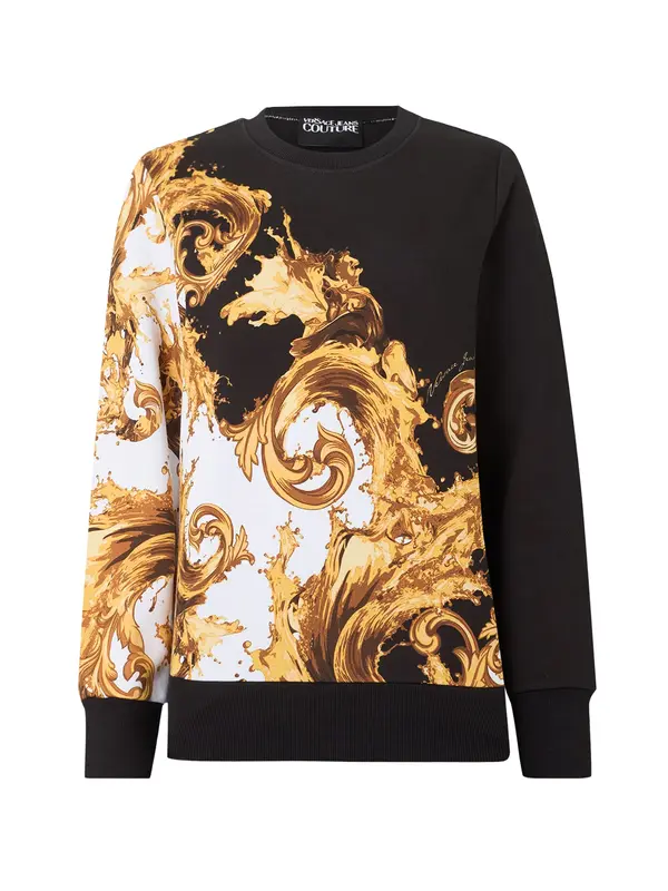 Versace Jeans Couture Versace Jeans Couture Sweater majica  čokolada / žuta / crna / vuneno bijela
