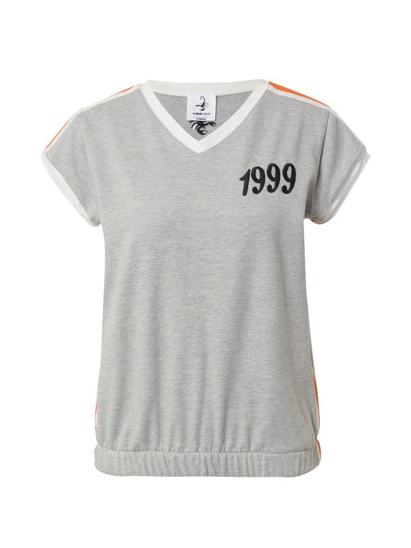 VIERVIER VIERVIER Sweater majica 'Jolien'  siva melange / narančasta / crna / bijela