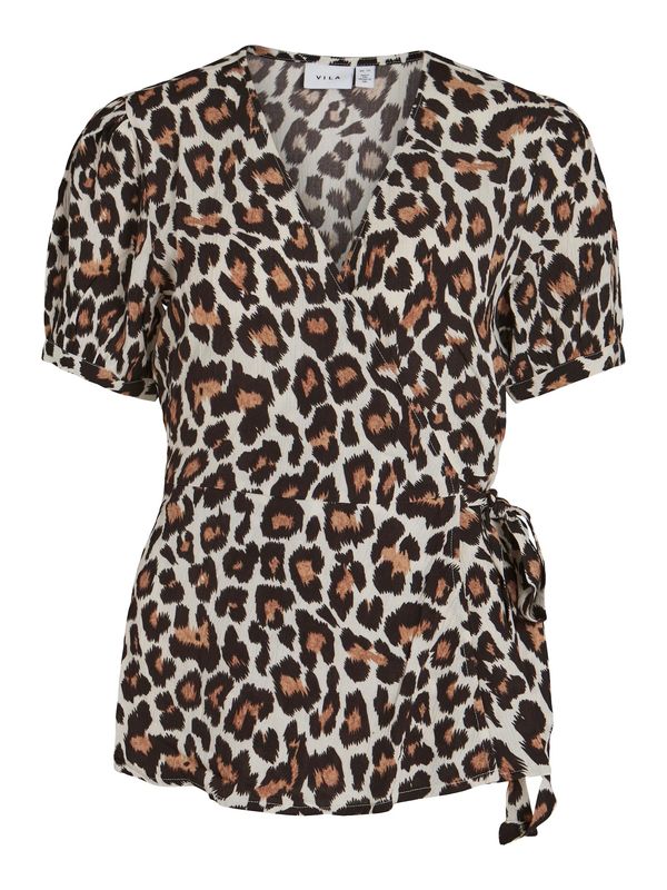 VILA VILA Bluza 'Mesa'  bež / svijetlobež / crna