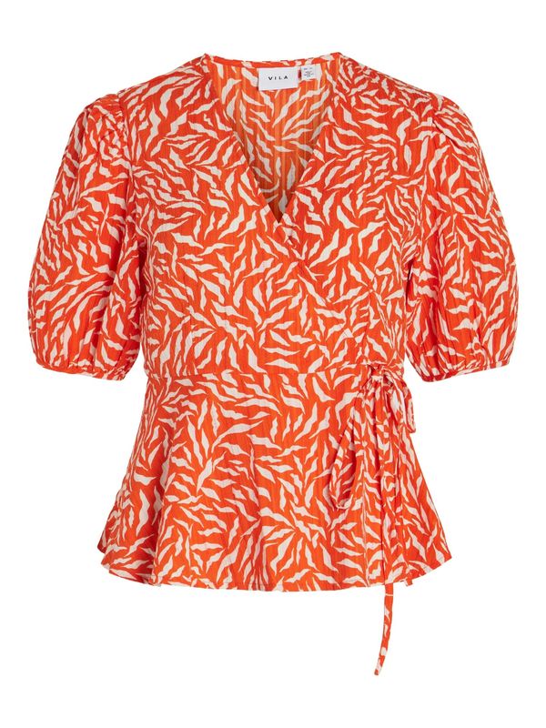 VILA VILA Bluza 'Sille Aria'  ciglasto crvena / bijela