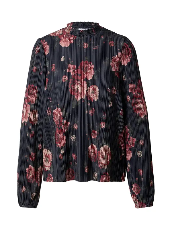 Vila VILA Bluza 'VIBLOOMIA'  maslinasta / burgund / pastelno crvena / crna