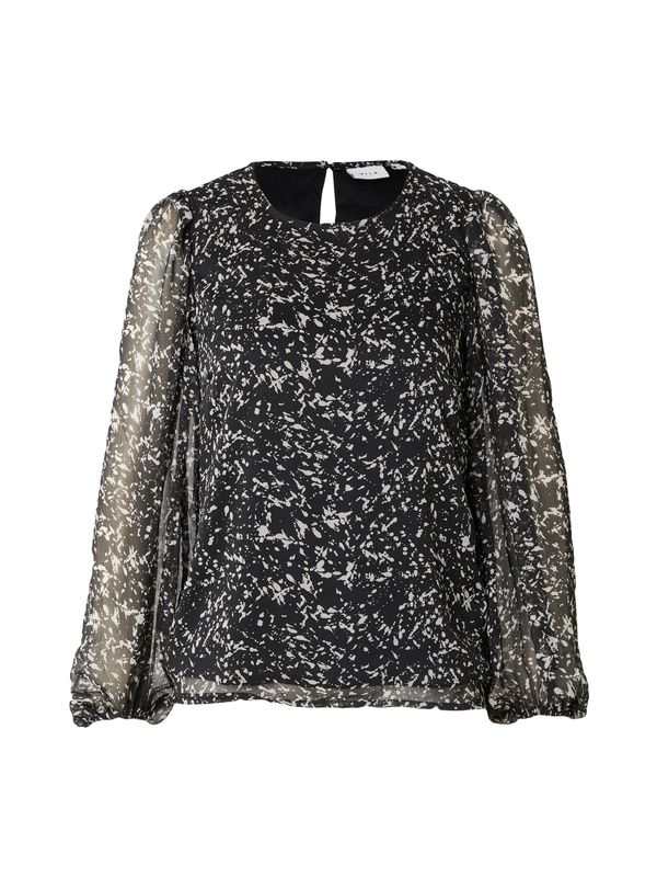 VILA VILA Bluza 'VIFALIA'  svijetlosiva / crna