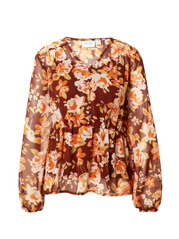 VILA VILA Bluza 'VINCE'  boja pijeska / narančasta / ciglasto crvena / hrđavo crvena
