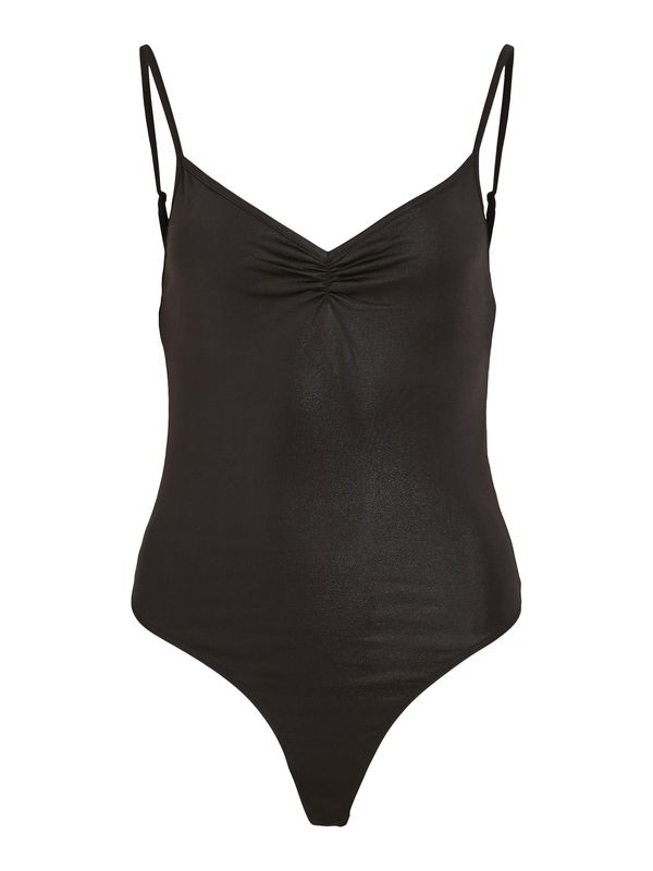 VILA VILA Bodi majica 'SYLVIE'  srebrno siva / crna