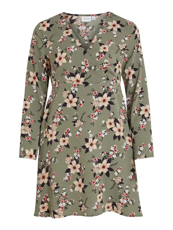 VILA VILA Haljina  bež / kaki / crvena / crna