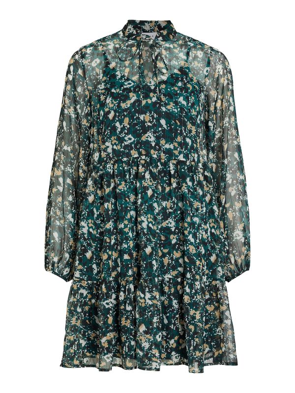 VILA VILA Haljina 'FALIA'  pijesak / tamno zelena / crna / srebro