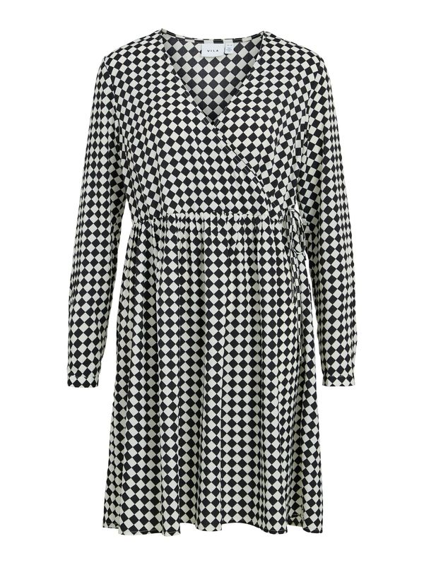 VILA VILA Haljina 'HIGH CHECKS'  crna / bijela