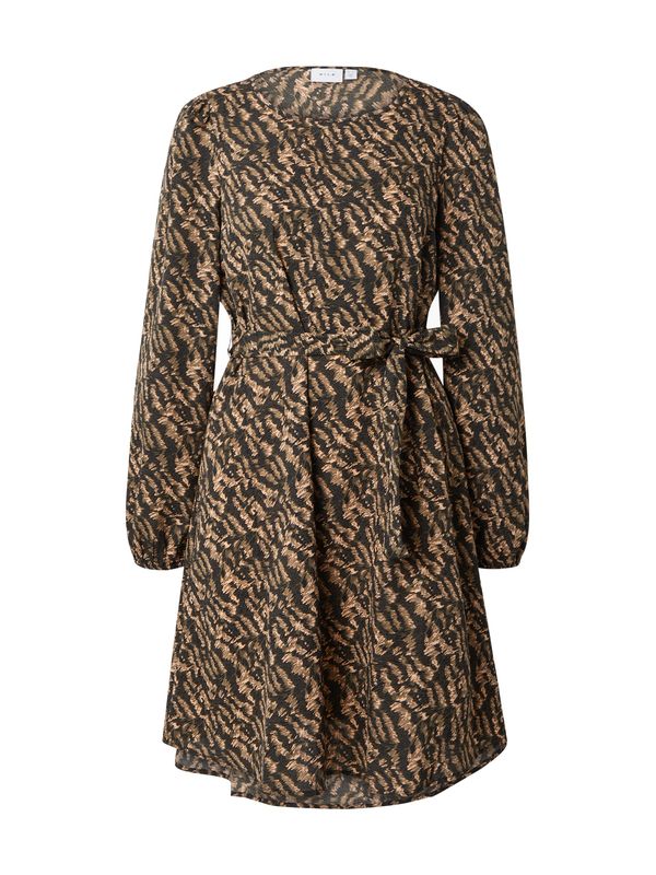 VILA VILA Haljina 'JOY'  zeleno smeđa / cappuccino / crna