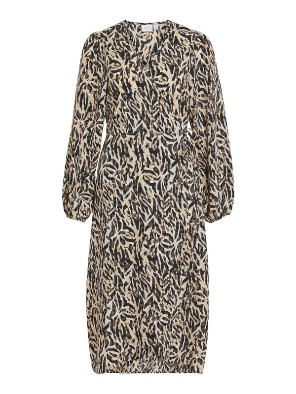 VILA VILA Haljina 'LOUISA'  svijetlobež / tamo siva / crna / bijela