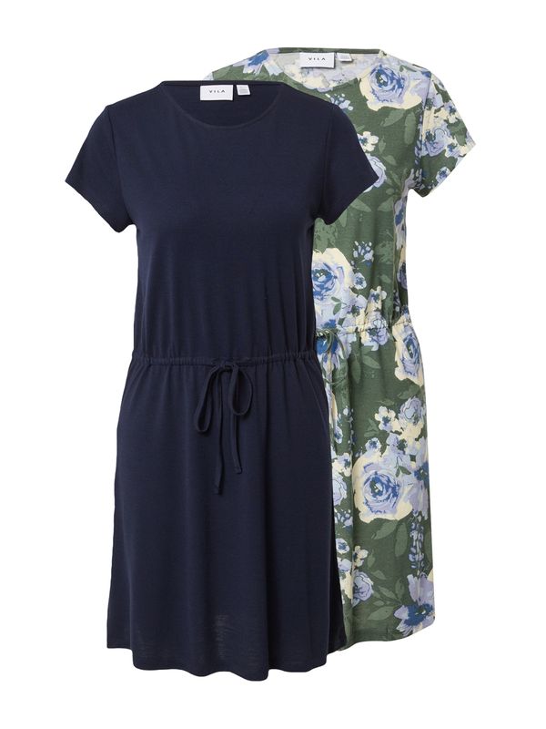 VILA VILA Haljina  mornarsko plava / kaki / ljubičasta / bijela