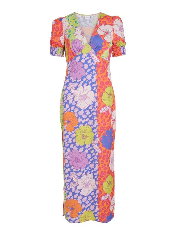 VILA VILA Haljina  plava / žuta / svijetloljubičasta / crvena