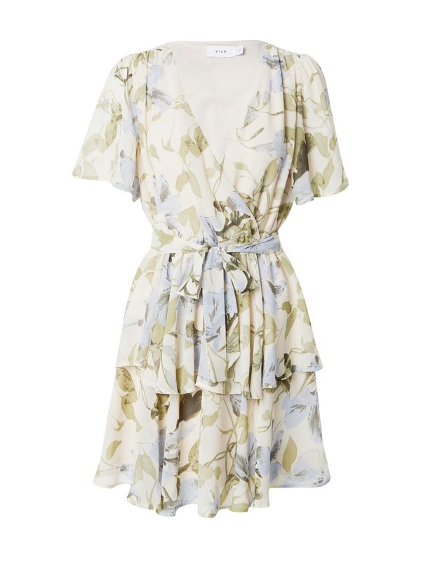 VILA VILA Haljina 'VIAJA'  bež / svijetloplava / sivkasto zelena