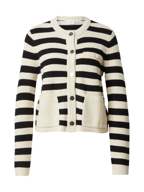 VILA VILA Kardigan 'VIDREA'  bež siva / crna