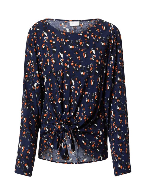 VILA VILA Majica 'KITTIE'  tamno plava / narančasta / crna / bijela