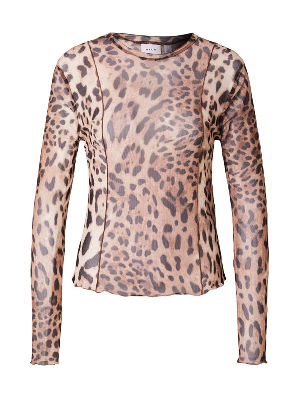VILA VILA Majica 'VININNA'  smeđa / svijetlosmeđa / crna