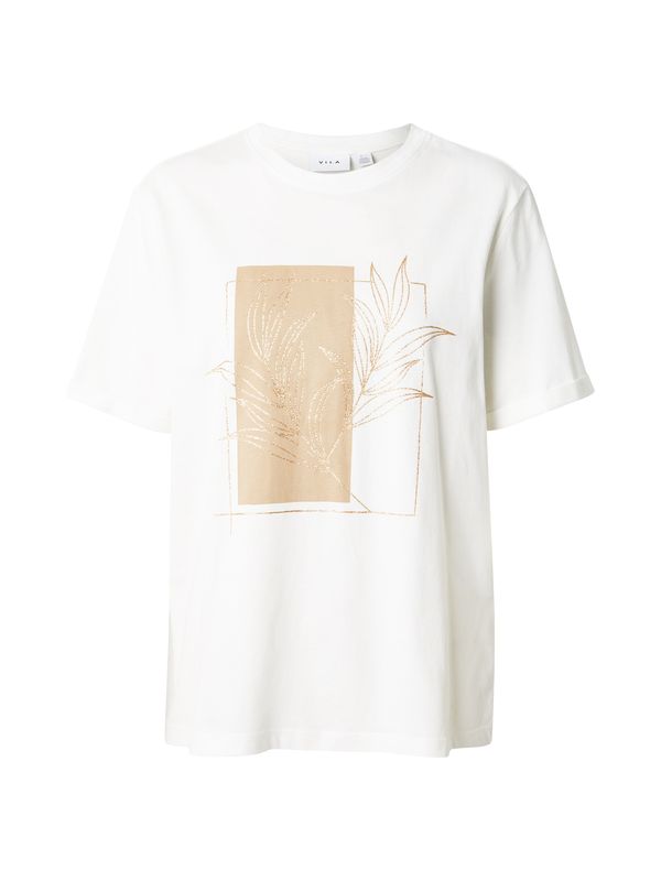 VILA VILA Majica 'VISYBIL'  brokat / zlatna / bijela