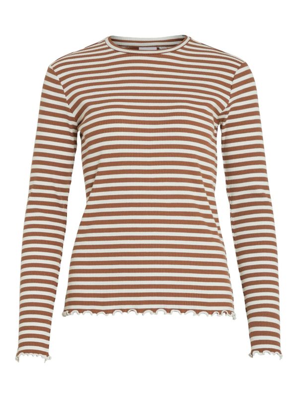 VILA VILA Majica 'VIThessa'  svijetlosmeđa / bijela