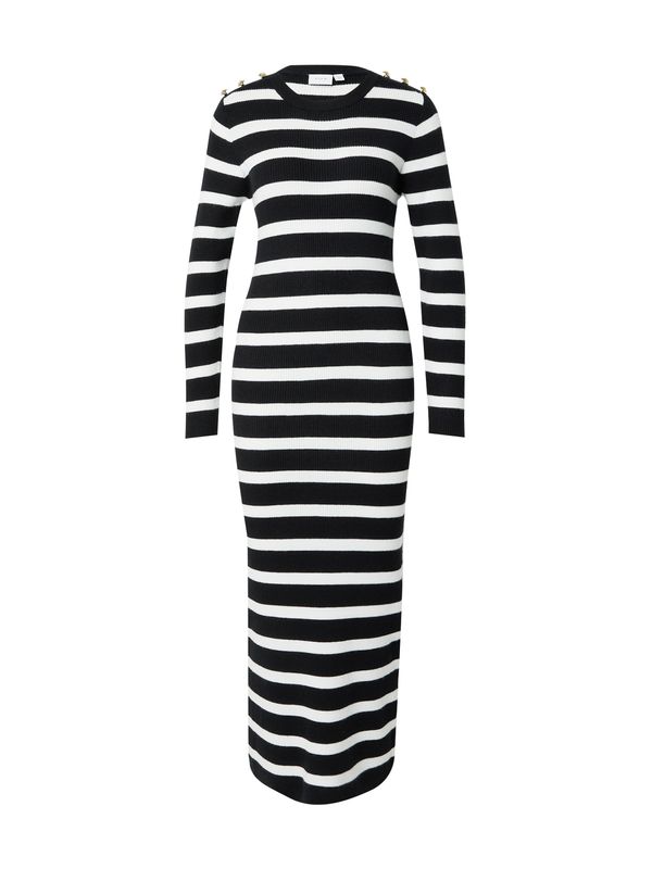 VILA VILA Pletena haljina  zlatna / crna / bijela