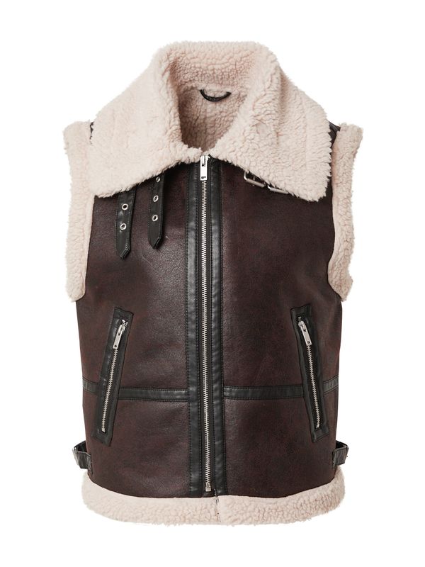 VILA VILA Prsluk 'VIRISI'  boja pijeska / smeđa / crna