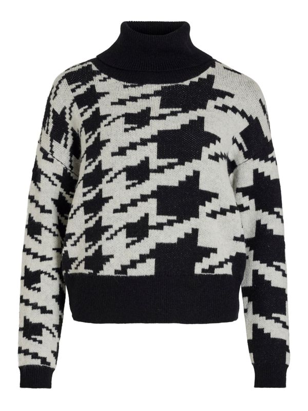 VILA VILA Pulover  crna / prljavo bijela