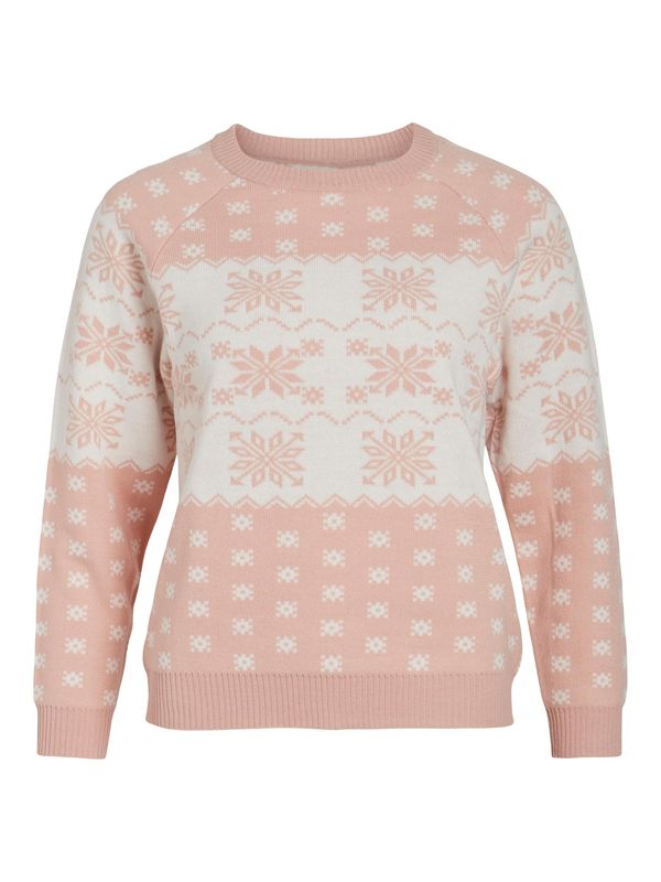 VILA VILA Pulover 'JOSIE'  roza / bijela