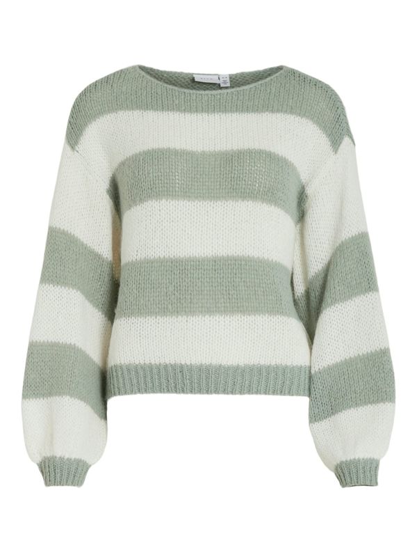 VILA VILA Pulover 'VIChoca'  pastelno zelena / bijela