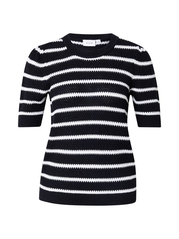 VILA VILA Pulover 'VIDALO'  crna / bijela