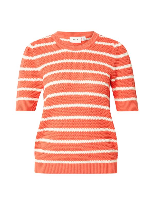 VILA VILA Pulover 'VIDALO'  svijetlocrvena / bijela